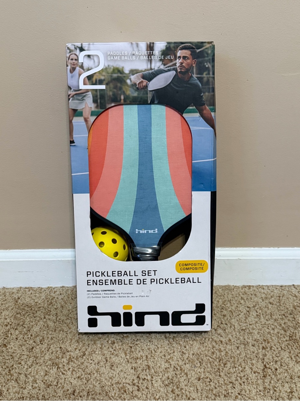 Hind Striped Paddle Set - Teal, Coral & Yellow